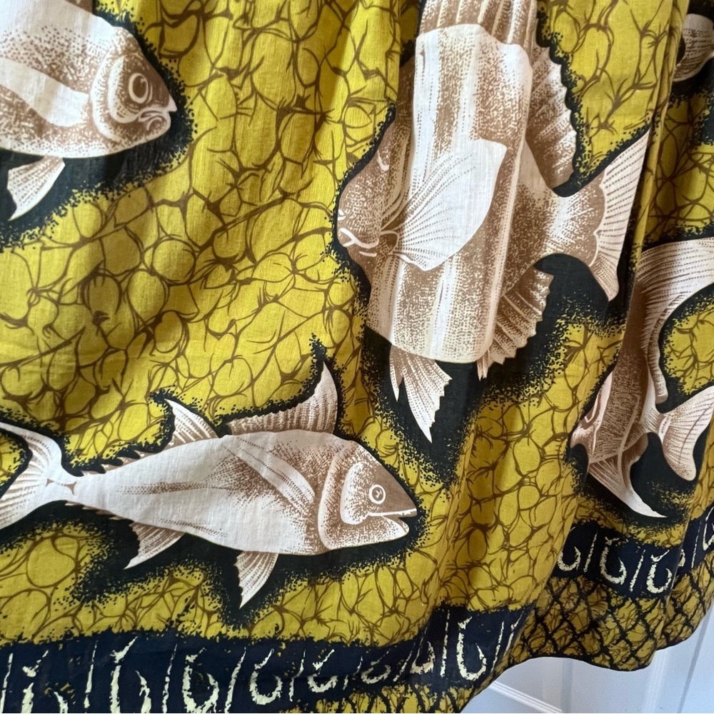 Anthropologie Vanessa and Virginia Yellow and Black Fish Dress Size 4 - Picture 5 of 10